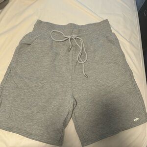 ALO YOGA High Waist Easy Sweat Short, Heather Grey, Women Size L